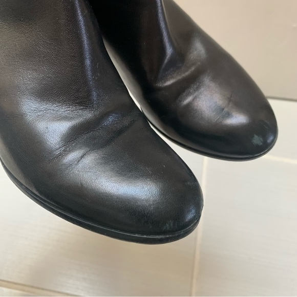 Dyva Black Gold Heeled High Leather Boots 38 - Picture 8 of 12